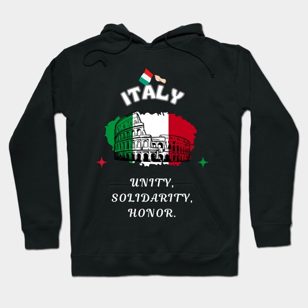 Italian Pride, Italy is a republic founded on labor Hoodie by Smartteeshop